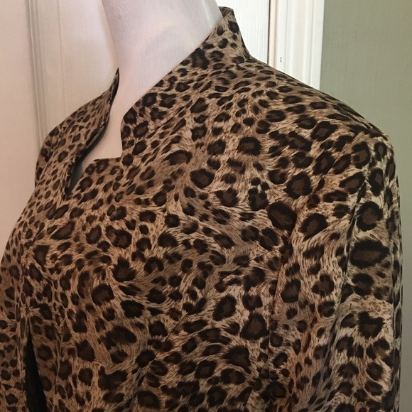 Kim Roger’s jacket blazer sz 16. Open front, lined, leopard print, transitional - Picture 4 of 7